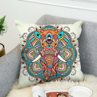3D style bohème éléphant double face impression housse de coussin lin coton Throw taie doreiller Home Office canapé