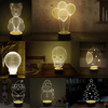 3D Visual LED petite veilleuse de table pour la Saint-Valentin de vacances