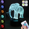 3D acrylique LED 7/16 couleurs Colorful veilleuses modèle éléphant télécommande tactile interrupteur veilleuse