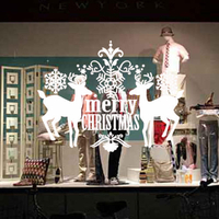 3DAmovibleEtancheJoyeuxNoëlCerf Sculpture Mur Fenêtre Décor Autocollant pour Maison Festiv