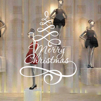3DJoyeuxNoëlAmovibleImperméablePVC Décoration Murale Autocollant Bonne Nouvelle Année Bout