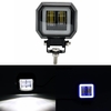 3inch 12 / 24V 6500K 20W carré LED travail bleu clair + blanc avec Angel Eyes Lights Spot antibrouillard pour moto de ba