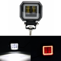 3inch 12 / 24V 6500K 20W carré LED travail lumière rouge + blanc avec Angel Eyes lumières spot antibrouillard pour la mo