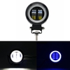 3inch 12 / 24V 6500K 20W rond LED travail bleu clair + blanc avec Angel Eyes lumières spot antibrouillard pour moto de b
