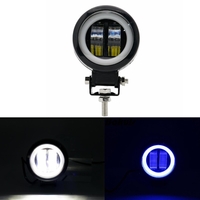 3inch 12 / 24V 6500K 20W rond LED travail bleu clair + blanc avec Angel Eyes lumières spot antibrouillard pour moto de b