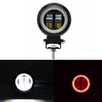 3inch 12 / 24V 6500K 20W rond LED travail lumière rouge + blanc avec Angel Eyes lumières spot antibrouillard pour voitur