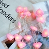 3M Batterie Alimenté Rose Amour Coeur 20LED Fée Chaîne Lumière De Vacances pour Chambre Home Decoracion