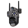 3MP 8MP HD WiFi IP Camera ICSEE Outdoor 3 Lens 3 Screen PTZ Camera2.4GHz Wi-Fi Al Human Detection Auto Tracking Color Ni