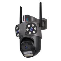 3MP 8MP HD WiFi IP Camera ICSEE Outdoor 3 Lens 3 Screen PTZ Camera2.4GHz Wi-Fi Al Human Detection Auto Tracking Color Ni