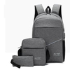 3pcs / set unisexe dos à lécole sac à dos livre sac pour ordinateur portable étui à crayons de voyage