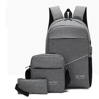 3pcs / set unisexe dos à lécole sac à dos livre sac pour ordinateur portable étui à crayons de voyage