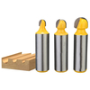 3pcs 1/2 pouce Shank Core Box et noeud rond ronds Bits Set outil de menuiserie