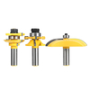 3pcs 1/2 pouce Shank deux flûte surélevé panneau de porte darmoire porte routeur ensemble de bits