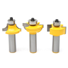 3pcs 1/2 pouce Shank Router Bits Set verre porte en bois de travail coupe ronde sur les lames ensemble