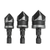 3Pcs 12mm 16mm 19mm Countersink Bore Set 1/4" Hex Shank Wood Plastic Chamfer Bit