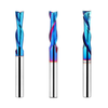 3PCS 1/4 Inch Shank Tungsten Steel Nano Blue Spiral Router Bits Up Cut Down Cut Compression Router Bit for Wood Cutting