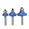 3pcs 1/4 pouce tige de toupie bits coupe coupe outil de menuiserie