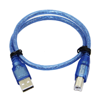 3pcs 30cm bleu USB 2.0 type A mâle à type B mâle câble de transmission de données dalimentation pour