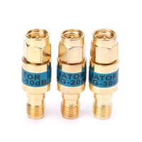 3Pcs 30DB 2W 0-6GHz Golden Attenuator SMA-JK Mâle à Femelle RF Coaxial Attenuator