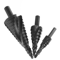 3PCS 4-32mm HSS Spiral Step Drill Nitrure Cone Drill Bit Metal Hole Cutter Tool