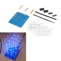 3pcs 4X4X4 Blue LED Light Cube Kit 3D LED DIY Kit