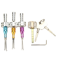 3pcs 6 / 6.5 / 7mm ouvrent le verrou en travers avec la serrure de cadenas de pratique transparente en forme de CrosS ch