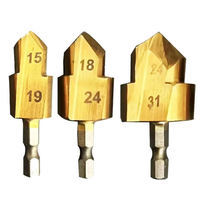 3PCS 6.35mm 1/4"Hex Shank 3 Flutes High-Speed Steel Countersink Drill Bit 20 25 32 Diameter for Wood / Metal / Plas