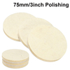 3pcs 75mm tampons de polissage mis 3 pouces laine feutre tampons de tampon de polissage