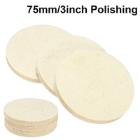 3pcs 75mm tampons de polissage mis 3 pouces laine feutre tampons de tampon de polissage