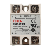 3Pcs 80A SSR-80DA Module de relais à semi-conducteurs DC à AC 24V-380V Sortie
