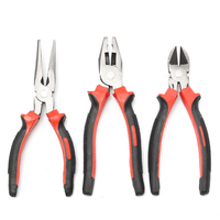 3Pcs 8inch pouce Heavy Duty longue nez Combination Cutter Plier All Purpose