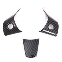 3pcs ABS garniture de couvercle de volant garniture en fibre de carbone pour Tesla modèle 3 17-19