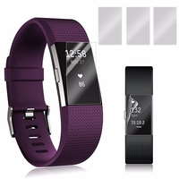 3Pcs Anti Scratch Givré Protecteur Décran Film De Protection De Bouclier Pour Fitbit Charge 2