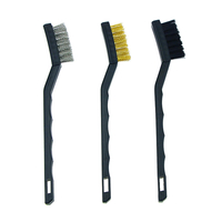 3pcs anti-statique métal rouille nettoyer outils mini-fil brosse ensemble en acier en laiton Nylon brosse nettoyage poli