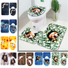 3PCS antidérapant salle de bain tapis lavable tapis de salle de bain animaux tapis de couverture de toilette
