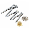 3Pcs Ceinture en cuir Hole Punch + Eyelet Plier + Snap Button Grommet Setter Tool Kit