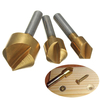 3pcs fraise conique deburring 45 tours de morceaux chanfreinant la foreuse 3/8 1/2 3/4 pouces