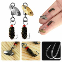 3Pcs Gold & 2Pcs Silver New Fishing Bait Fly Fishing Lure Fishing Spoon Trout Lure Single Hook Swivel Spoon Lure Rotatin