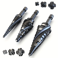 3PCS High-Speed Steel Step Drill Bit Set M35 Cobalt HSS Hex Shank 1/8" to 7/8" Multi-Size for Metal Wood Plastic Stainle