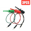 3PCS Hook Type Test Clip Probes with Male Head DuPont Line Cable 20cm for Precise Transistor Testing Great for Electroni