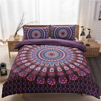 3pcs KCASA KC-BC88 3 pcs Kit de Lit Maison Mandala Kit de Literie Reine Feuilles Souple Twill Bohème Imprimé Housse de C