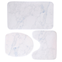 3PCS marbre toilette plancher porte salle de bain tapis piédestal tapis couvercle couvercle bain