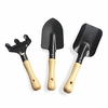 3pcs mini outil de jardin main set plante pelle de jardinage pelle râteau truelle bois manche tête de métal