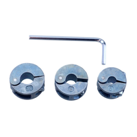 3Pcs MM/Inch Drill Bit Stop Collar Set Zinc Alloy High Precision Depth Control 6mm-10mm 1/4-3/8 Inch Wrench Included Too