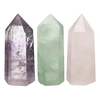 3Pcs Naturel Rose Quartz Vert Fluorite Obélisque Améthyste Cristaux Point Baguette Guérison