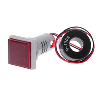 3pcs Red Light AC 60-500V 0-100A D18 Square LED Digital Dual Display Voltmeter Ammeter Voltage Gauge Current Meter