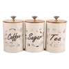 3PCS Rétro Café Sucre Cuisine Conteneur De Stockage Cuisine Bidons Bocaux Pots
