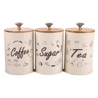 3PCS Rétro Café Sucre Cuisine Conteneur De Stockage Cuisine Bidons Bocaux Pots