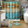 3pcs rétro vieux style ancre antidérapant salle de bains tapis couverture de siège de toilette tapis de bain Creative Se