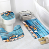 3PCS Starfish Wood No-slip Salle De Bains Piédestal Tapis Couvercle Couverture De Toilette Tapis De Bain Ensemble